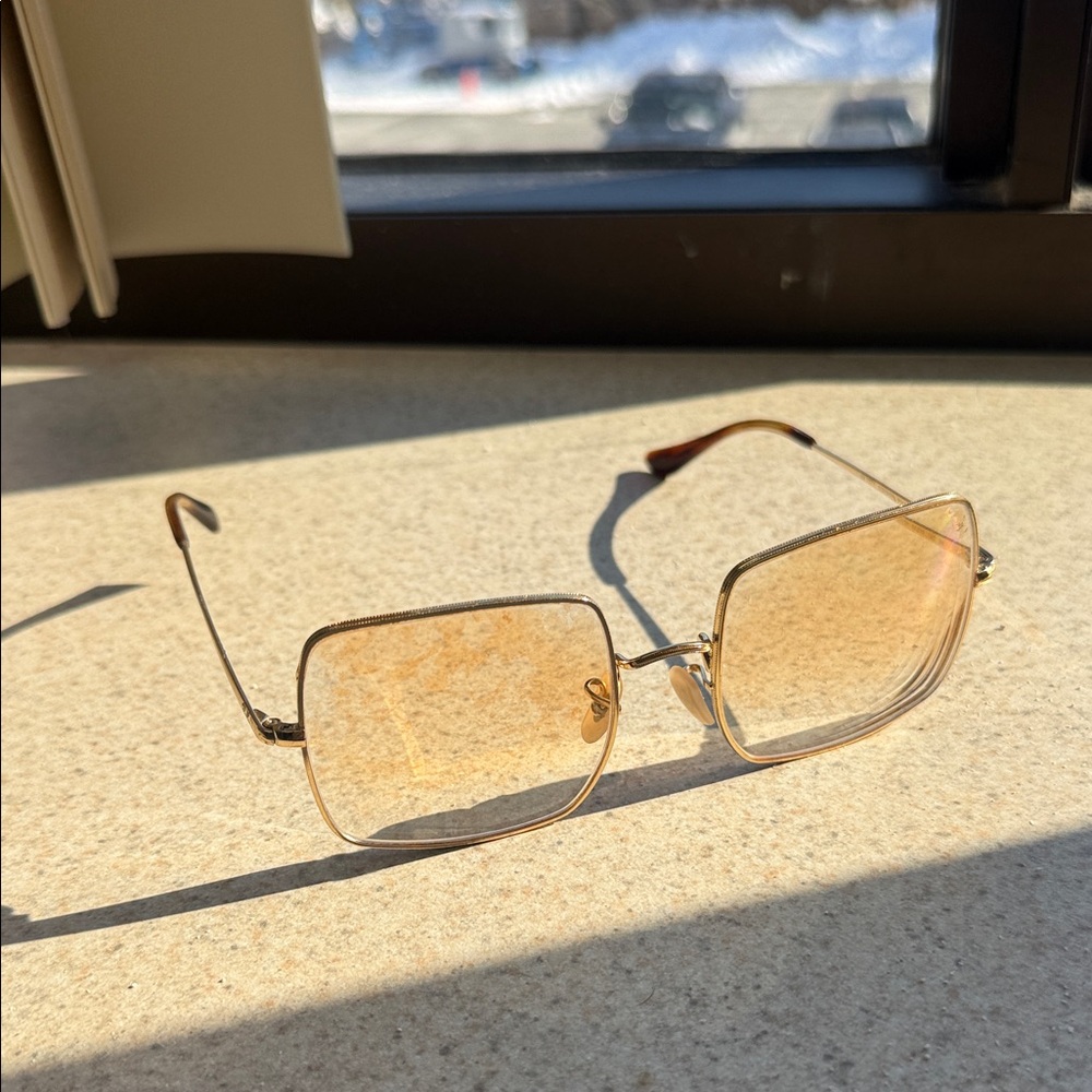 Ray-Ban Gold Square Glasses RB1971 SQUARE